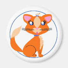 Ingwer-Miezekatze-Toon-Magnet