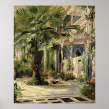 Innenraum des Palmen-Hauses in Potsdam, 1833 Poster
