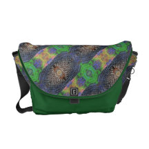 Ins Auge fallende grüne und lila Rickshaw-Tasche Kuriertasche