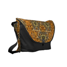 Ins Auge fallendes Gold und schwarze Rickshaw-Tasc Kurier Tasche