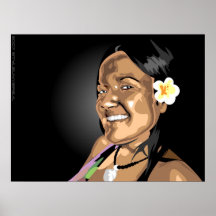 Insel-Blumen in ihrem Haar Plakat