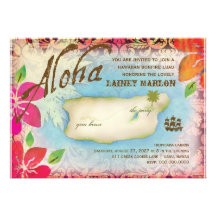 Insel der Gaschromatographie-| Aloha Luau Personalisierte Einladungskarte