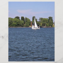 Insel mit Yacht Flyer Druck
