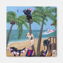 Insel-Sommer-Ferien Labradors Kühlschrankmagnet