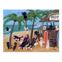 Insel-Sommer-Ferien Labradors Postkarten