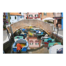 Insel von Burano, Burano, Italien. Bunt Fotodruck