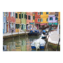 Insel von Burano, Burano, Italien. Bunte 2 Fotodruck
