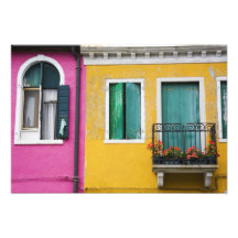 Insel von Burano, Burano, Italien. Bunte 5 Kunstphoto