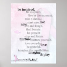 Inspirations-Familien-Rosa-Bandplakat