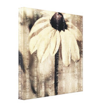 Inspirierte schwarze mit Augen Susan-Blume Leinwanddruck
