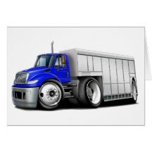 Internationaler Blau-Weißer Lieferwagen Grußkarten