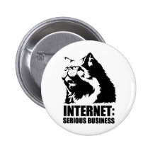 Internet: Ernstes Geschäft (lolcat lustiges T-Shir Anstecknadel