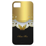 iPhone 5 GoldSchwarz-weißer Schmetterling iPhone 5 Etuis