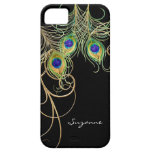 IPhone 5 moderner Pfau-Feder-Goldstrudel-Name iPhone 5 Cover
