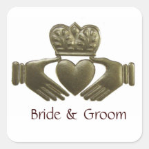 Iren Claddagh quadratisches Goldhochzeits-Siegel Quadratsticker