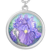 Iris-Blumen-Halskette