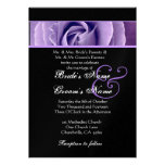 Iris-lila Rosen-und Schwarz-Hintergrund-Hochzeit Personalisierte Ankündigung