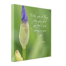 Iris mit Zitat Galerie Falt Leinwand