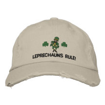 Irische Kobold-Regel gestickter Hut Bestickte Baseballcaps