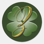 Irischer Umschlag Aufkleber des Hochzeits-Monogram aufkleber