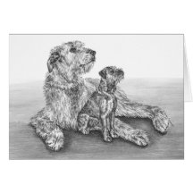 Irischer Wolfhound-Hunde, die durch Kelli Schwan z Grußkarten