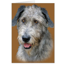 Irischer Wolfhound-Porträt Grußkarte