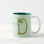 Irisches Goldmonogramm D - fertigen Sie besonders  Kaffee Tasse