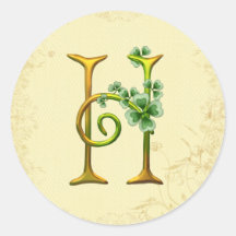 Irisches Goldmonogramm H Sticker