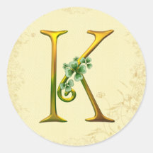 Irisches Goldmonogramm K Sticker