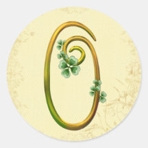 Irisches Goldmonogramm O Runder Sticker