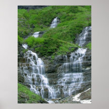 Irisches Landschafts-Wasserfall-Plakat