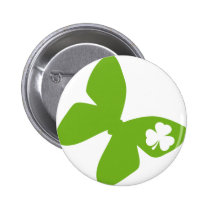 irisches Schmetterlings-Kleeblatt buttons