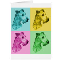 Irish Terrier "pop-art" Grußkarte