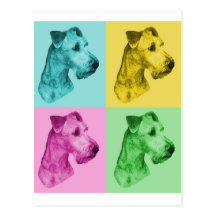 Irish Terrier "pop-art" Postkarten