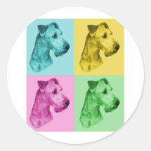 Irish Terrier "pop-art" Runde Sticker