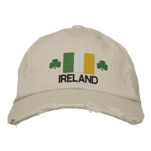 Irland-Flagge und Kleeblatt gestickter Hut Bestickte Mützen