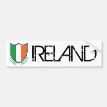 Irland-Flaggen-Schild mit Lorbeer-Autoaufkleber