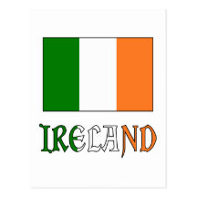 Irlandflagge u. -wort postkarten