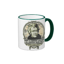 Ironie ist Jackson auf einem zentralen Banknoten-B Tee Tasse