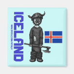 Island-Magnet mit lustigem Wikinger Kühlschrankmagnet
