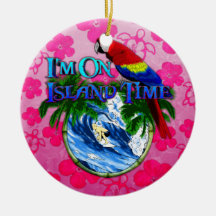 Island Time Surfing Christmas Tree Ornaments