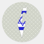 Israel-Flaggen-Karte Größengleich Runder Sticker