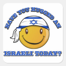 Israel-smileyflaggenentwürfe Quadrataufkleber