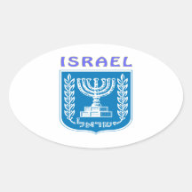 Israel-Wappen Ovale Aufkleber