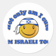 Israelische smileyflaggenentwürfe runder sticker