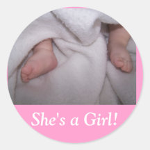 , Ist sie ein Mädchen! Runde Sticker