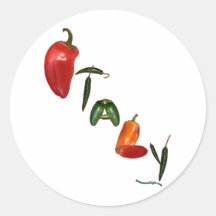Italien-Chili-Paprikaschoten Runde Aufkleber