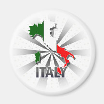 Italien-Flaggen-Karte 2,0 Magnets