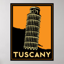 Italien-Reiseplakat des Toskana-Kunst-Dekos retro