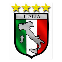 Italien-Schild Italien-Flaggenitalien-Kartenfußbal Postkarten